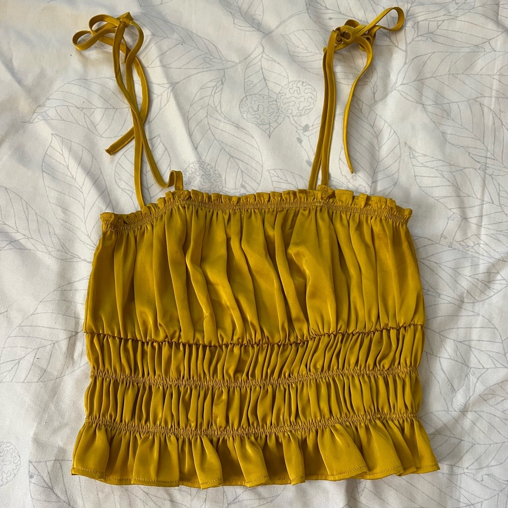 Satin shirred top